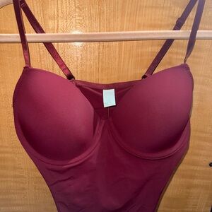 Elegant Burgundy Women's Bodysuit